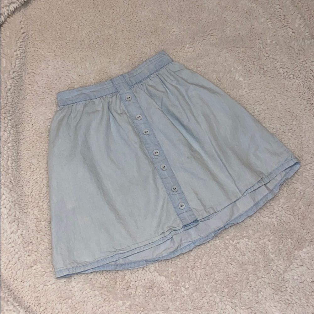 Light wash Miniskirt with Buttons